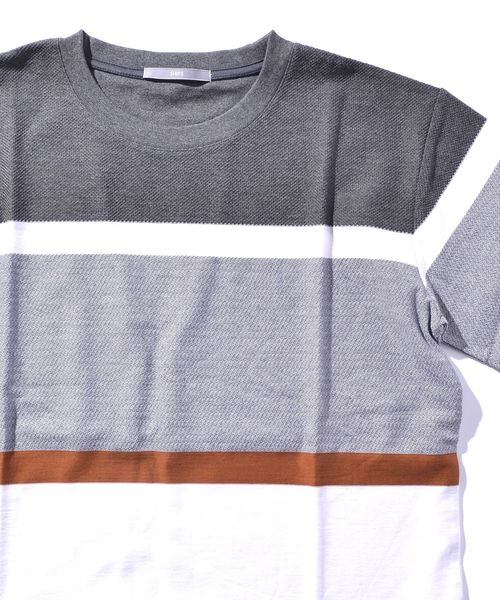 SHIPS(シップス)の「SU: FABRIC ボーダーTシャツ■(Tシャツ/カットソー・メンズ・ブラック/ネイビー/グレー/ブルー・SMALL/MEDIUM/LARGE/X-LARGE)」の5枚目の写真