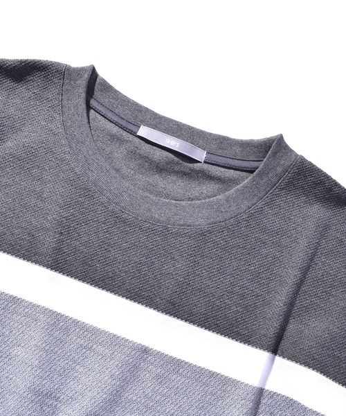 SHIPS(シップス)の「SU: FABRIC ボーダーTシャツ■(Tシャツ/カットソー・メンズ・ブラック/ネイビー/グレー/ブルー・SMALL/MEDIUM/LARGE/X-LARGE)」の6枚目の写真