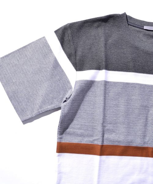 SHIPS(シップス)の「SU: FABRIC ボーダーTシャツ■(Tシャツ/カットソー・メンズ・ブラック/ネイビー/グレー/ブルー・SMALL/MEDIUM/LARGE/X-LARGE)」の7枚目の写真