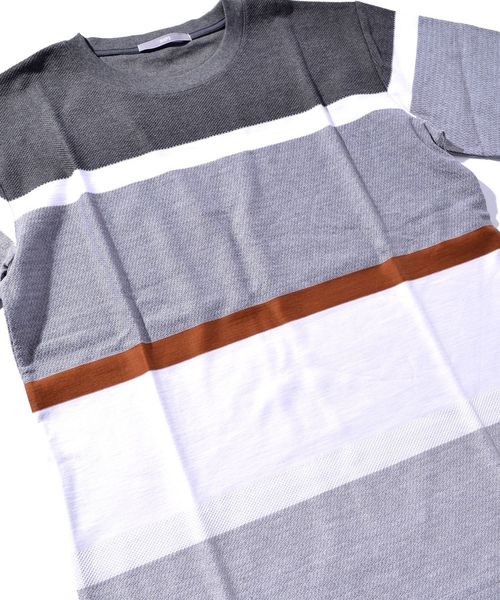 SHIPS(シップス)の「SU: FABRIC ボーダーTシャツ■(Tシャツ/カットソー・メンズ・ブラック/ネイビー/グレー/ブルー・SMALL/MEDIUM/LARGE/X-LARGE)」の8枚目の写真
