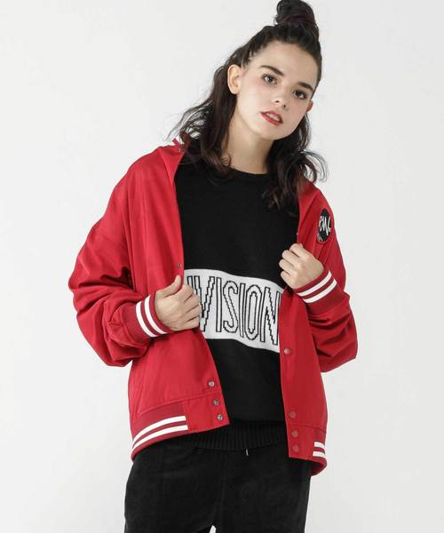 VISION STREET WEAR(ヴィジョンストリートウェア)の「【VISION / ビジョン】リブライン スタジアムジャンパー(スタジャン)」|ワインレッド