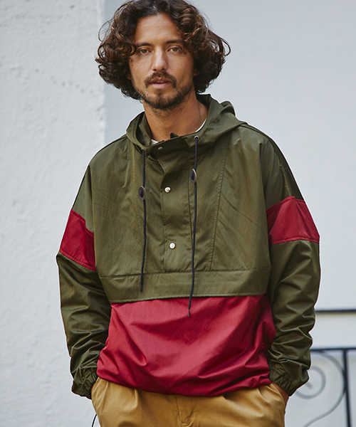 CAMBIO（カンビオ）の「mj5719 - Switch Anorak Jacket　アノラックパーカー（マウンテンパーカー・メンズ・ブラック/オリーブ・S/M/L）」の2枚目の写真