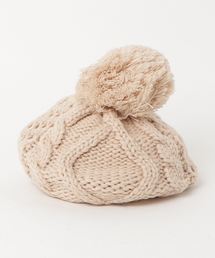 GRIN BUDDY | 【GRIN BUDDY(グリンバディ)】ポンポン付きケーブル編みベレー帽/Cable Stich Kids Beret(ハンチング/ベレー帽)