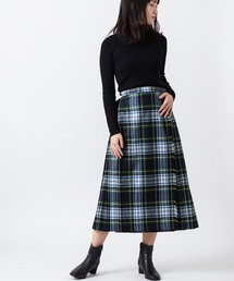 O'NEIL of DUBLIN | ONeil of Dublin ウールミックス キルトスカート ロング 83cm(スカート)