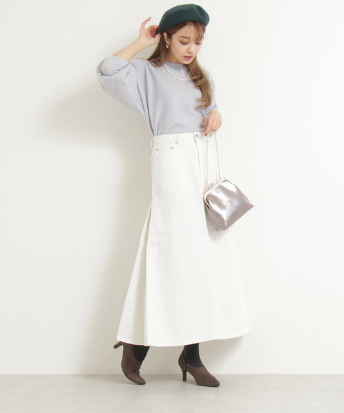 N.(N. Natural Beauty Basic)(エヌエヌナチュラルビューティーベーシック)の「◆サイドフレアデニムマキシスカート(デニムスカート・レディース・ホワイト/ベージュ/ブルー・SMALL/MEDIUM)」の5枚目の写真