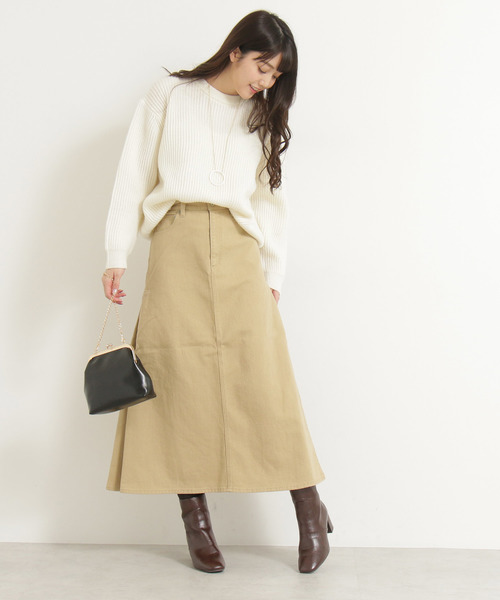 N.(N. Natural Beauty Basic)(エヌエヌナチュラルビューティーベーシック)の「◆サイドフレアデニムマキシスカート(デニムスカート・レディース・ホワイト/ベージュ/ブルー・SMALL/MEDIUM)」の7枚目の写真