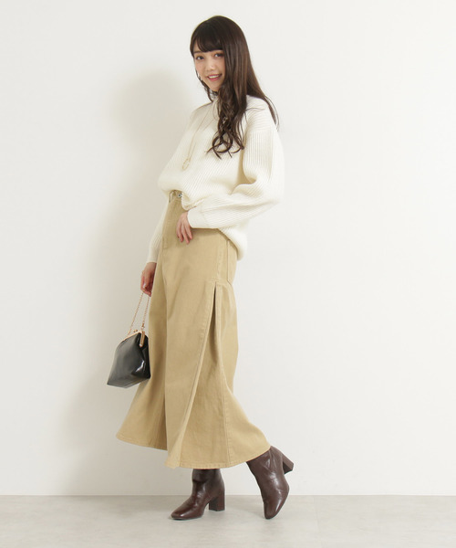 N.(N. Natural Beauty Basic)(エヌエヌナチュラルビューティーベーシック)の「◆サイドフレアデニムマキシスカート(デニムスカート・レディース・ホワイト/ベージュ/ブルー・SMALL/MEDIUM)」の8枚目の写真