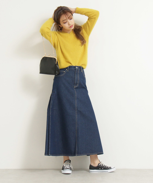 N.(N. Natural Beauty Basic)(エヌエヌナチュラルビューティーベーシック)の「◆サイドフレアデニムマキシスカート(デニムスカート・レディース・ホワイト/ベージュ/ブルー・SMALL/MEDIUM)」の12枚目の写真