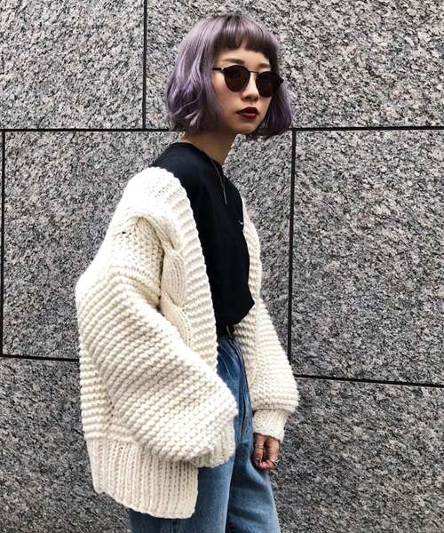 PAGEBOY（ページボーイ）の「ハンドニットケーブルカーディガン（カーディガン/ボレロ・レディース・ベージュ/オフホワイト・FREE）」の7枚目の写真