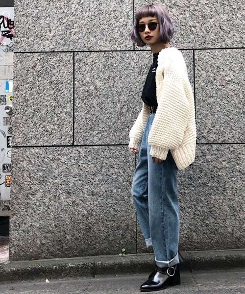 PAGEBOY（ページボーイ）の「ハンドニットケーブルカーディガン（カーディガン/ボレロ・レディース・ベージュ/オフホワイト・FREE）」の3枚目の写真