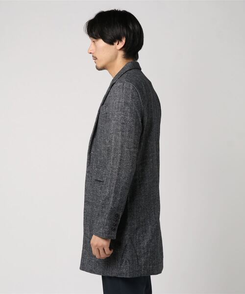 STYLEBLOCK（スタイルブロック）の「メルトンオンブレチェックヘリンボーンチェスターコート（チェスターコート・メンズ・グレー系その他/ブラック系その他・M/L）」の4枚目の写真