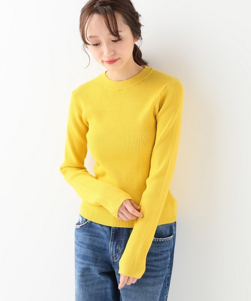 JOINT WORKS（ジョイントワークス）の「12Gリブコルセットシェイププルオーバー（ニット/セーター・レディース・ブラック/ピンク/イエロー/ブルー/モスグリーン・FREE）」の5枚目の写真