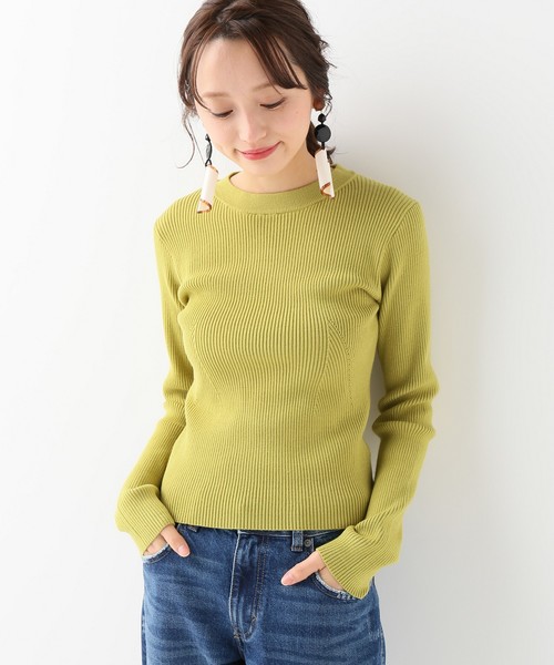 JOINT WORKS（ジョイントワークス）の「12Gリブコルセットシェイププルオーバー（ニット/セーター・レディース・ブラック/ピンク/イエロー/ブルー/モスグリーン・FREE）」の3枚目の写真