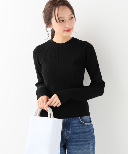 JOINT WORKS（ジョイントワークス）の「12Gリブコルセットシェイププルオーバー（ニット/セーター・レディース・ブラック/ピンク/イエロー/ブルー/モスグリーン・FREE）」の2枚目の写真