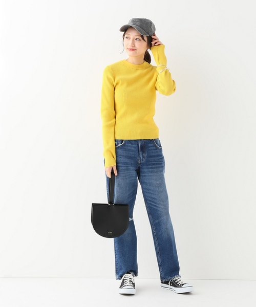 JOINT WORKS（ジョイントワークス）の「12Gリブコルセットシェイププルオーバー（ニット/セーター・レディース・ブラック/ピンク/イエロー/ブルー/モスグリーン・FREE）」の6枚目の写真