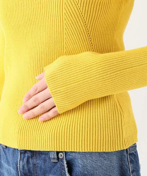 JOINT WORKS（ジョイントワークス）の「12Gリブコルセットシェイププルオーバー（ニット/セーター・レディース・ブラック/ピンク/イエロー/ブルー/モスグリーン・FREE）」の11枚目の写真