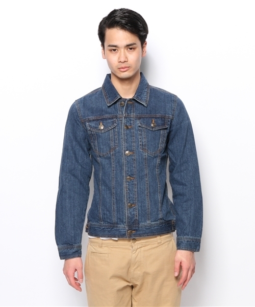 WEGO（ウィゴー）の「WEGO/デニムGジャン（デニムジャケット・メンズ・ダークインディゴブルー/ライトインディゴブルー・LARGE/X-LARGE/MEDIUM）」の3枚目の写真