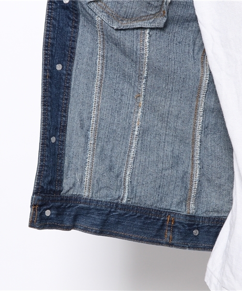 WEGO（ウィゴー）の「WEGO/デニムGジャン（デニムジャケット・メンズ・ダークインディゴブルー/ライトインディゴブルー・LARGE/X-LARGE/MEDIUM）」の10枚目の写真