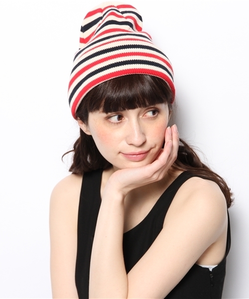 Ray BEAMS（レイビームス）の「○Ray BEAMS / ボーダー ワッチキャップ（ニットキャップ/ビーニー・レディース・ピンク/グリーン/ネイビー/その他1・ONE SIZE）」の4枚目の写真