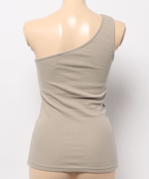 DouDou（ドゥドゥ）の「NEWカップ付ワンショルタンク（Tシャツ/カットソー・レディース・カーキ/ピンク/オフホワイト/ベージュ・FREE）」の5枚目の写真