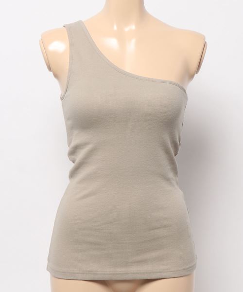 DouDou（ドゥドゥ）の「NEWカップ付ワンショルタンク（Tシャツ/カットソー・レディース・カーキ/ピンク/オフホワイト/ベージュ・FREE）」の10枚目の写真