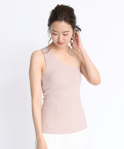 DouDou（ドゥドゥ）の「NEWカップ付ワンショルタンク（Tシャツ/カットソー・レディース・カーキ/ピンク/オフホワイト/ベージュ・FREE）」の12枚目の写真