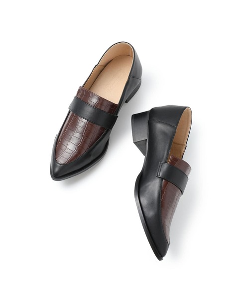 STUDIOUS（ステュディオス）の「【STUDIOUS】2wayバブーシュローファー（ローファー・レディース・ブラック/マルチ・1/2）」の2枚目の写真