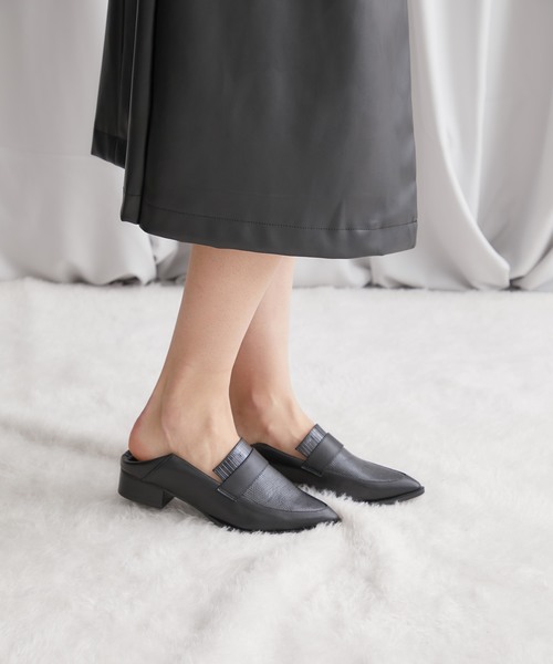 STUDIOUS（ステュディオス）の「【STUDIOUS】2wayバブーシュローファー（ローファー・レディース・ブラック/マルチ・1/2）」の8枚目の写真