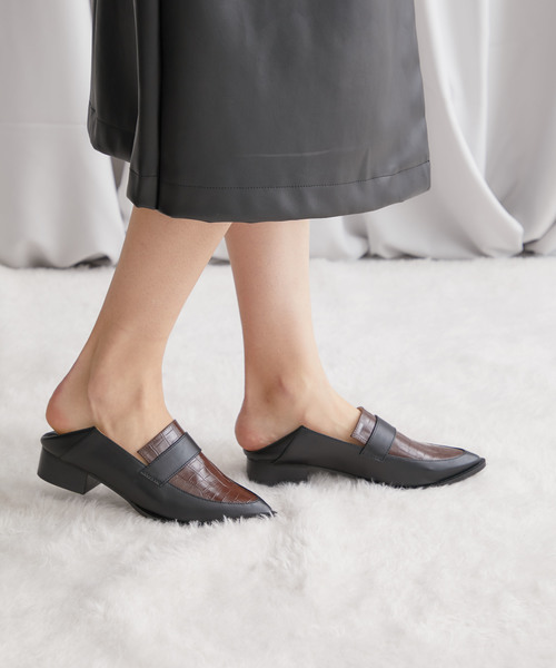 STUDIOUS（ステュディオス）の「【STUDIOUS】2wayバブーシュローファー（ローファー・レディース・ブラック/マルチ・1/2）」の9枚目の写真