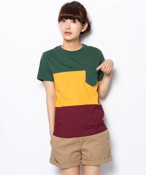 BEAMS BOY(ビームスボーイ)の「WALLA WALLA SPORT / ラスタパネル ポケットTシャツ (Tシャツ/カットソー・レディース・グリーン・ONE SIZE)」の1枚目の写真