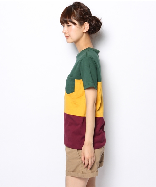 BEAMS BOY(ビームスボーイ)の「WALLA WALLA SPORT / ラスタパネル ポケットTシャツ (Tシャツ/カットソー・レディース・グリーン・ONE SIZE)」の2枚目の写真