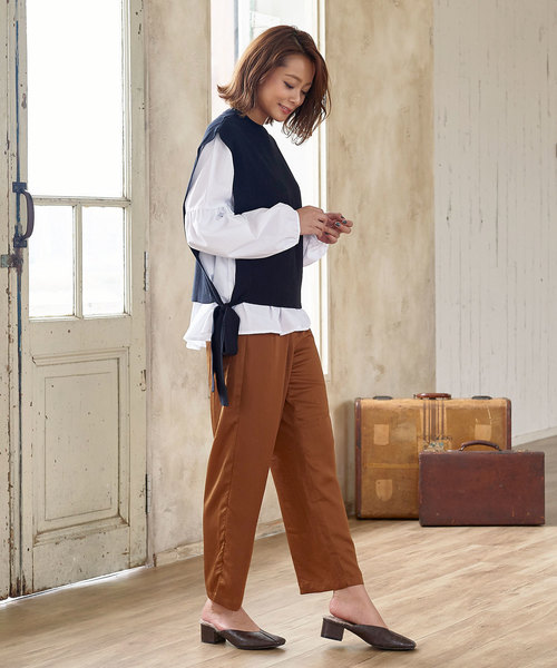 KOBE LETTUCE（コウベレタス）の「前後2WAYリボンギャザーバルーン袖ブラウス（シャツ/ブラウス・レディース・ブラック/ベージュ/ブラウン/オフホワイト・FREE）」の14枚目の写真