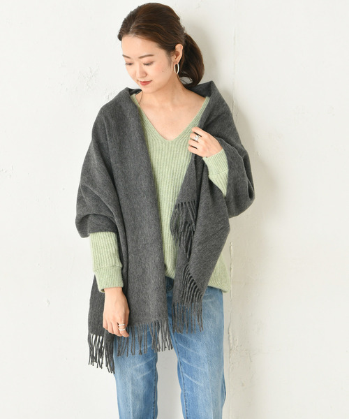 DouDou(ドゥドゥ)の「ウール無地ストール(ストール/ショール・レディース・ベージュ/ブラウン/ダークグレー・FREE)」の13枚目の写真