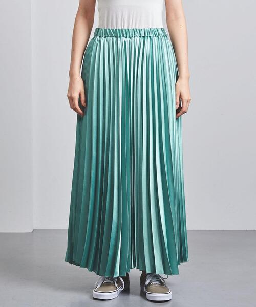 UNITED ARROWS（ユナイテッドアローズ）の「＜STYLE for LIVING＞サテン プリーツ ロングスカート†（スカート・レディース・ライム/ベージュ/イエロー・FREE）」の8枚目の写真