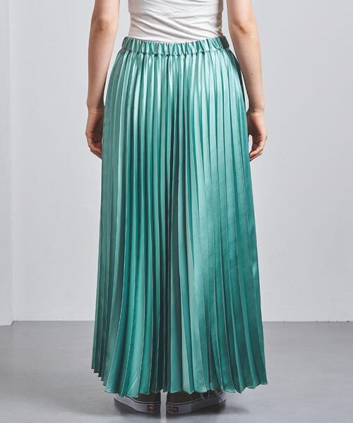 UNITED ARROWS（ユナイテッドアローズ）の「＜STYLE for LIVING＞サテン プリーツ ロングスカート†（スカート・レディース・ライム/ベージュ/イエロー・FREE）」の6枚目の写真