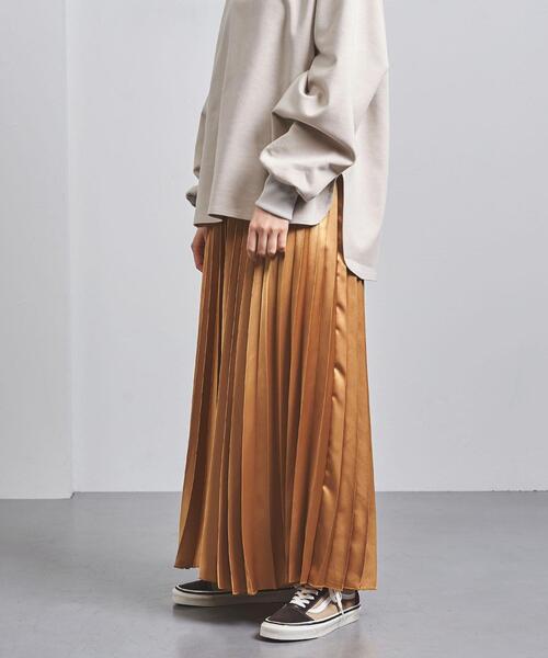 UNITED ARROWS（ユナイテッドアローズ）の「＜STYLE for LIVING＞サテン プリーツ ロングスカート†（スカート・レディース・ライム/ベージュ/イエロー・FREE）」の18枚目の写真