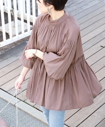 coca（coca） | スタンドカラー切り替えバルーンスリーブブラウス(シャツ/ブラウス)