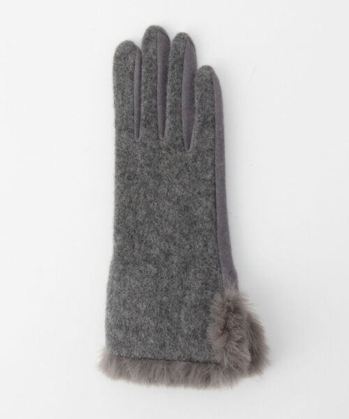 NOLLEY’S（ノーリーズ）の「【VINCENT PRADIER/ヴィンセントプラディエ】インエコファーカットグローブ（手袋・レディース・ベージュ/グレー・FREE）」の3枚目の写真