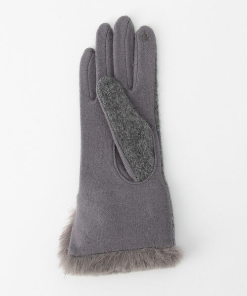 NOLLEY’S（ノーリーズ）の「【VINCENT PRADIER/ヴィンセントプラディエ】インエコファーカットグローブ（手袋・レディース・ベージュ/グレー・FREE）」の4枚目の写真