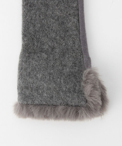 NOLLEY’S（ノーリーズ）の「【VINCENT PRADIER/ヴィンセントプラディエ】インエコファーカットグローブ（手袋・レディース・ベージュ/グレー・FREE）」の6枚目の写真