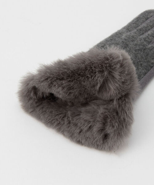 NOLLEY’S（ノーリーズ）の「【VINCENT PRADIER/ヴィンセントプラディエ】インエコファーカットグローブ（手袋・レディース・ベージュ/グレー・FREE）」の7枚目の写真