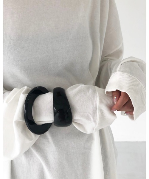 TODAYFUL（トゥデイフル）の「BigロングロンT（Tシャツ/カットソー・レディース・ホワイト/ブラック・FREE）」の6枚目の写真