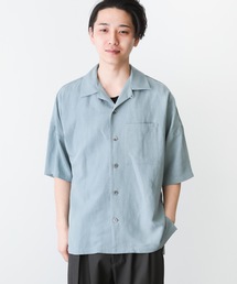 KAZUYUKI KUMAGAI ATTACHMENT | レーヨンリネンタンブラー ドロップショルダーオープンカラーシャツ(シャツ/ブラウス)