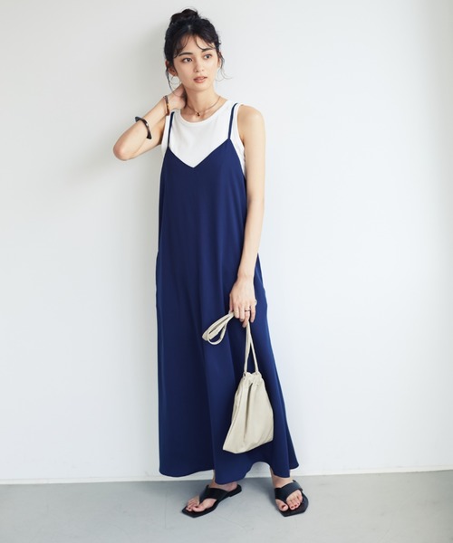 CRAFT STANDARD BOUTIQUE(�N���t�g�X�^���_�[�h�u�e�B�b�N)�́y2020SS�zSATIN CAMISOLE ONE-PIECE/�T�e���L���~�����s�[�X�Z��(�����s�[�X)