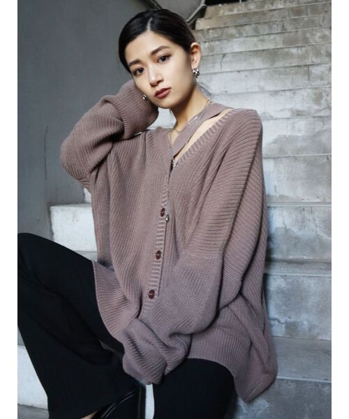 EMODA（エモダ）の「ネックストラップ2WAYカーデ（カーディガン/ボレロ・レディース・ホワイト/ブラック/ベージュ/ライム・FREE）」の8枚目の写真