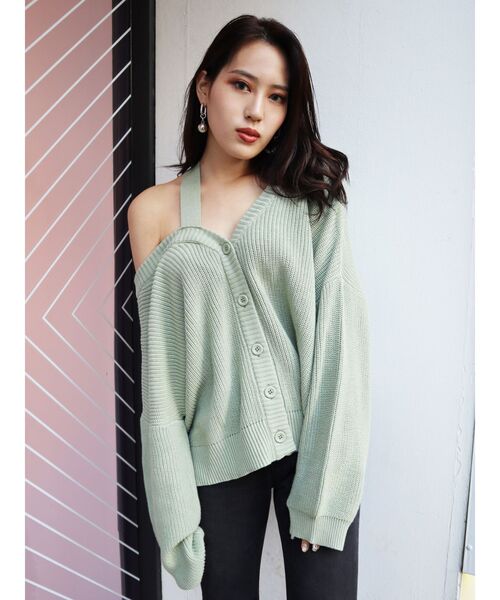 EMODA（エモダ）の「ネックストラップ2WAYカーデ（カーディガン/ボレロ・レディース・ホワイト/ブラック/ベージュ/ライム・FREE）」の11枚目の写真