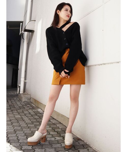 EMODA（エモダ）の「ネックストラップ2WAYカーデ（カーディガン/ボレロ・レディース・ホワイト/ブラック/ベージュ/ライム・FREE）」の15枚目の写真