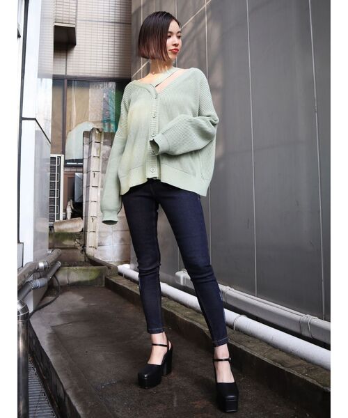 EMODA（エモダ）の「ネックストラップ2WAYカーデ（カーディガン/ボレロ・レディース・ホワイト/ブラック/ベージュ/ライム・FREE）」の17枚目の写真