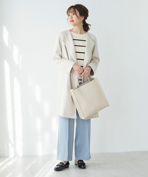 ROPE' PICNIC(ロペピクニック)の「【UVケア&マシンウォッシャブル】総針ボートネックプルオーバー(ニット/セーター・レディース・キナリ/ブラック/グリーン系その他2/ラベンダー・38/40)」の13枚目の写真