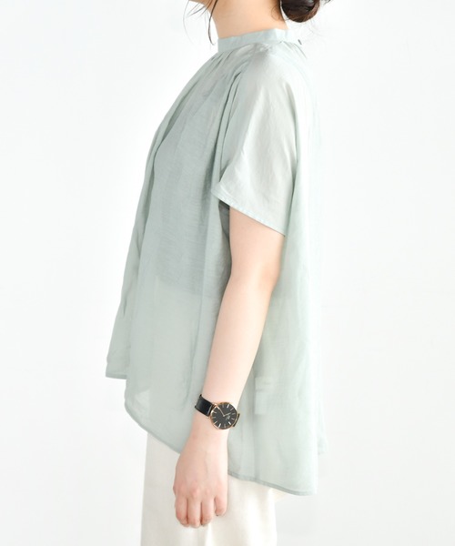 Ambre Neige（アンブルネージュ）の「ギャザーブラウス／【WEB/EC限定商品】（シャツ/ブラウス・レディース・パープル/ホワイト/グリーン・FREE）」の7枚目の写真